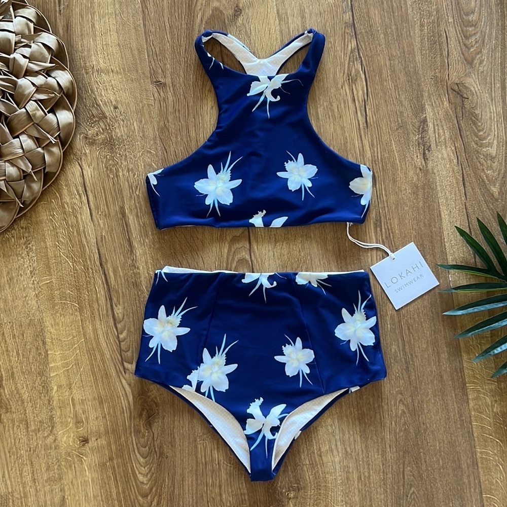 Lokahi Swimwear Sumbawa Top + Palawan Bottoms in Island Orchid